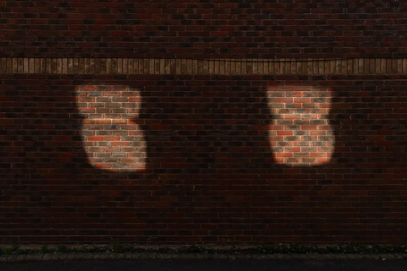 Windows, brick wall, Bognor Regis. 2024.